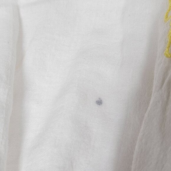 Free People My Girl Embroidered Sunflower Puff-Sleeve Blouse Cotton Ivory S - Picture 10 of 14